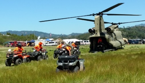 ATVs Disembarking Chinook